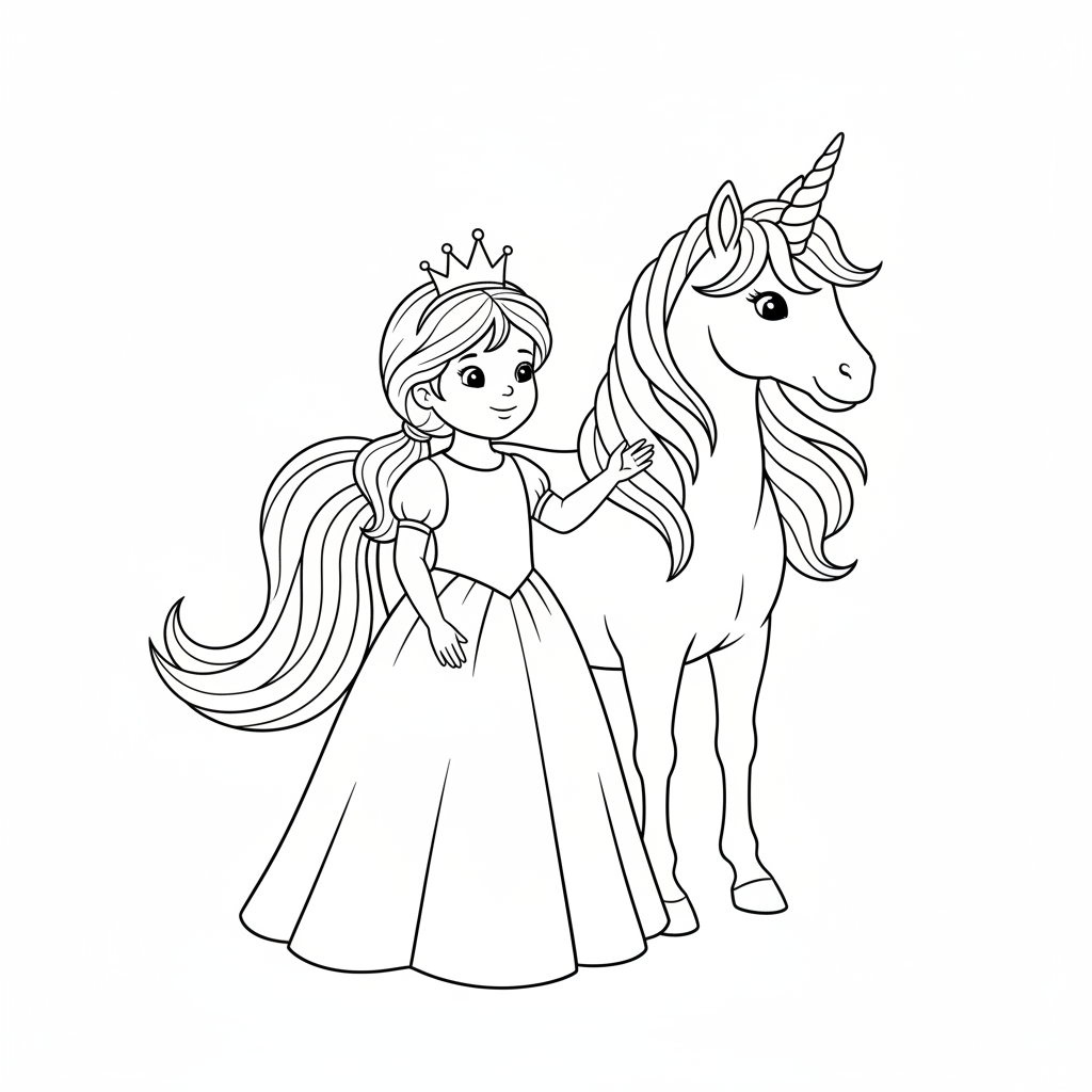 princess unicorn coloring