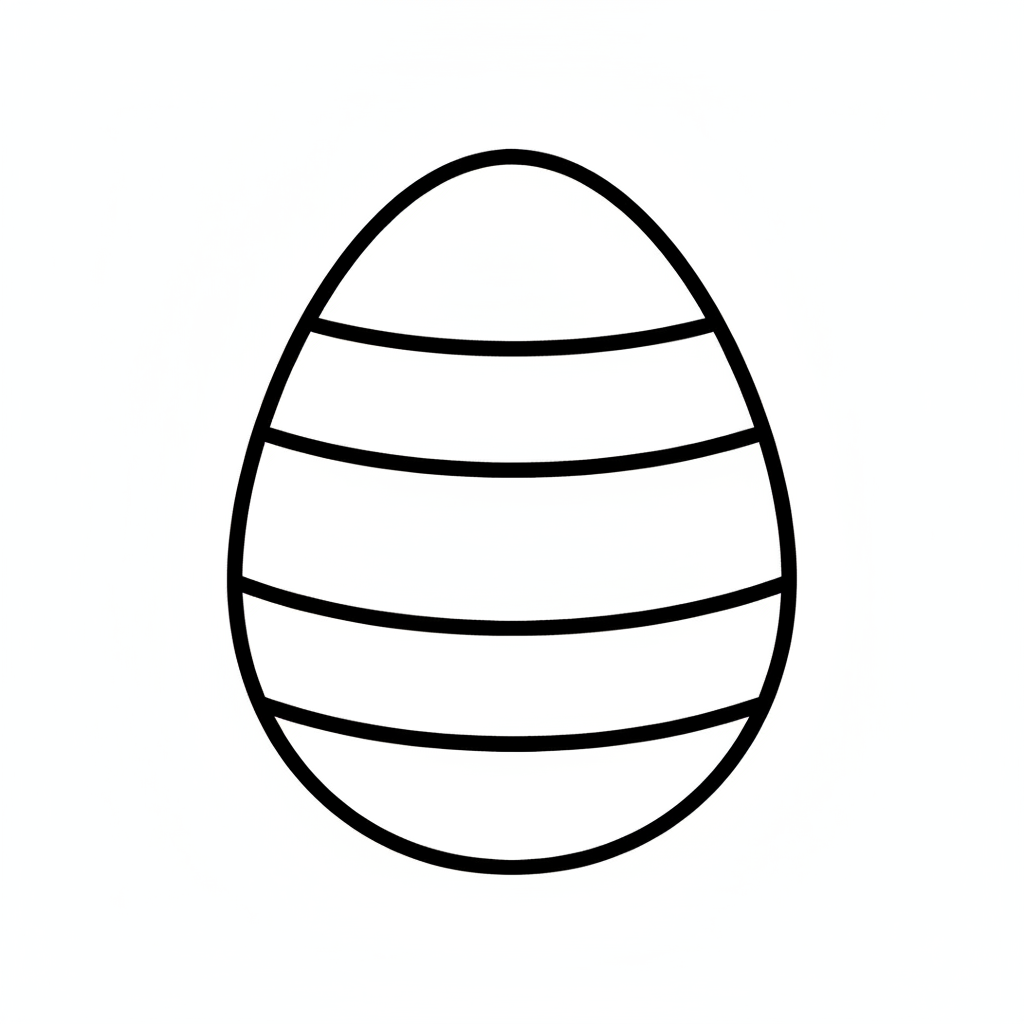 single easter egg standing upright coloring page