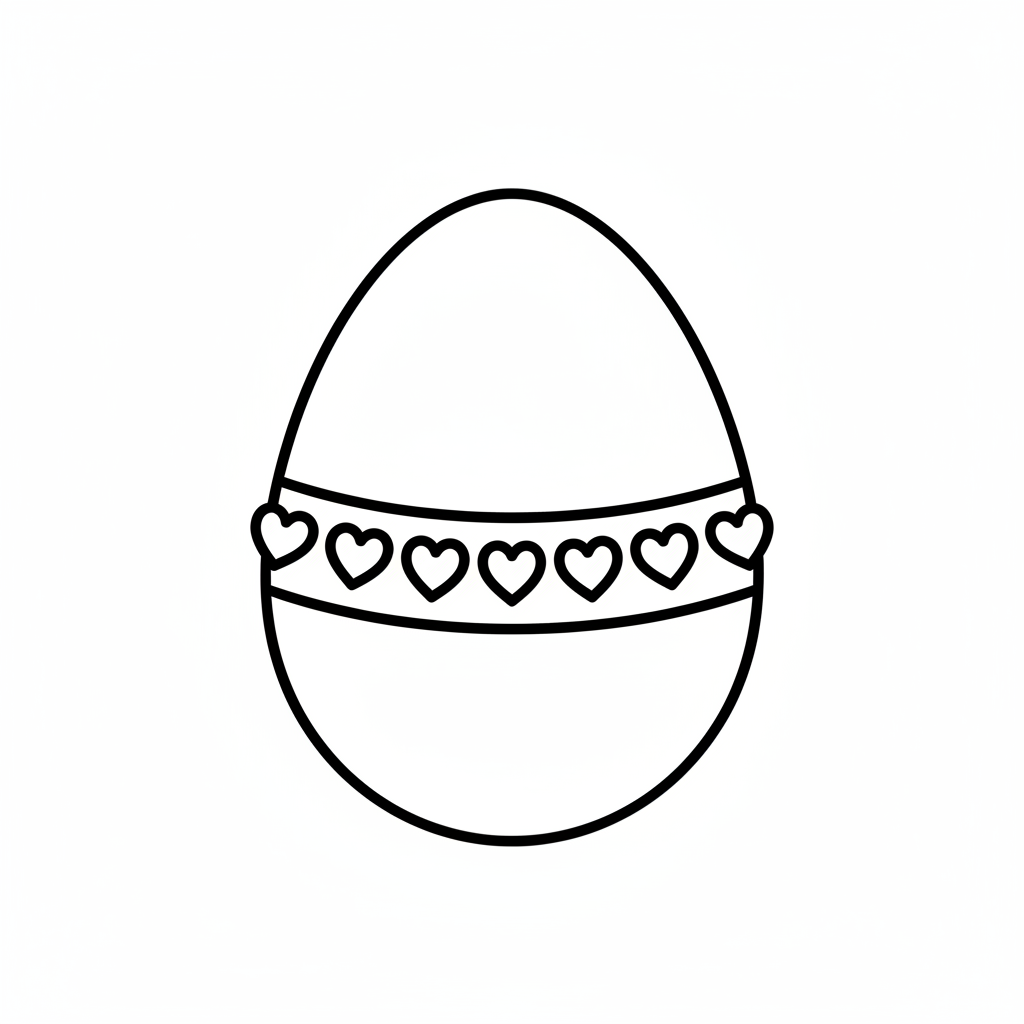single easter egg with row coloring page