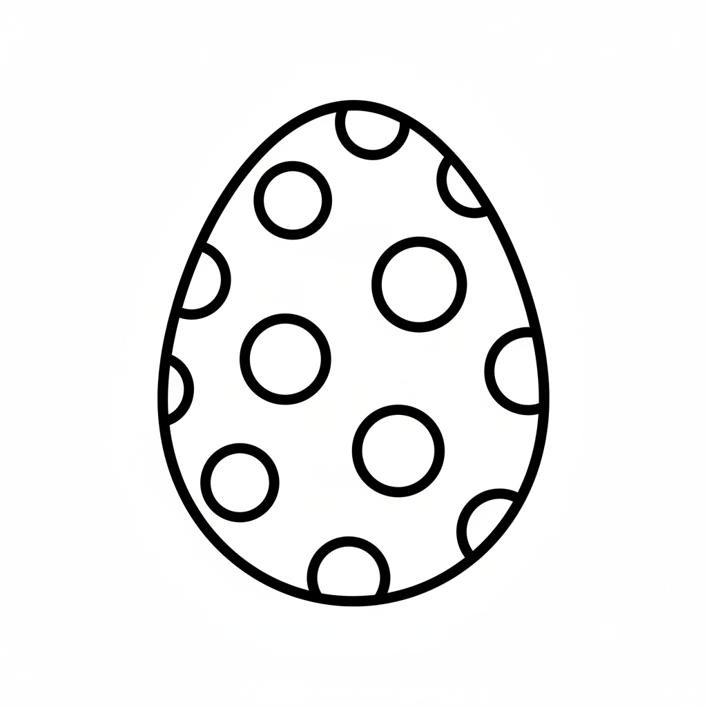 single easter egg with top coloring page