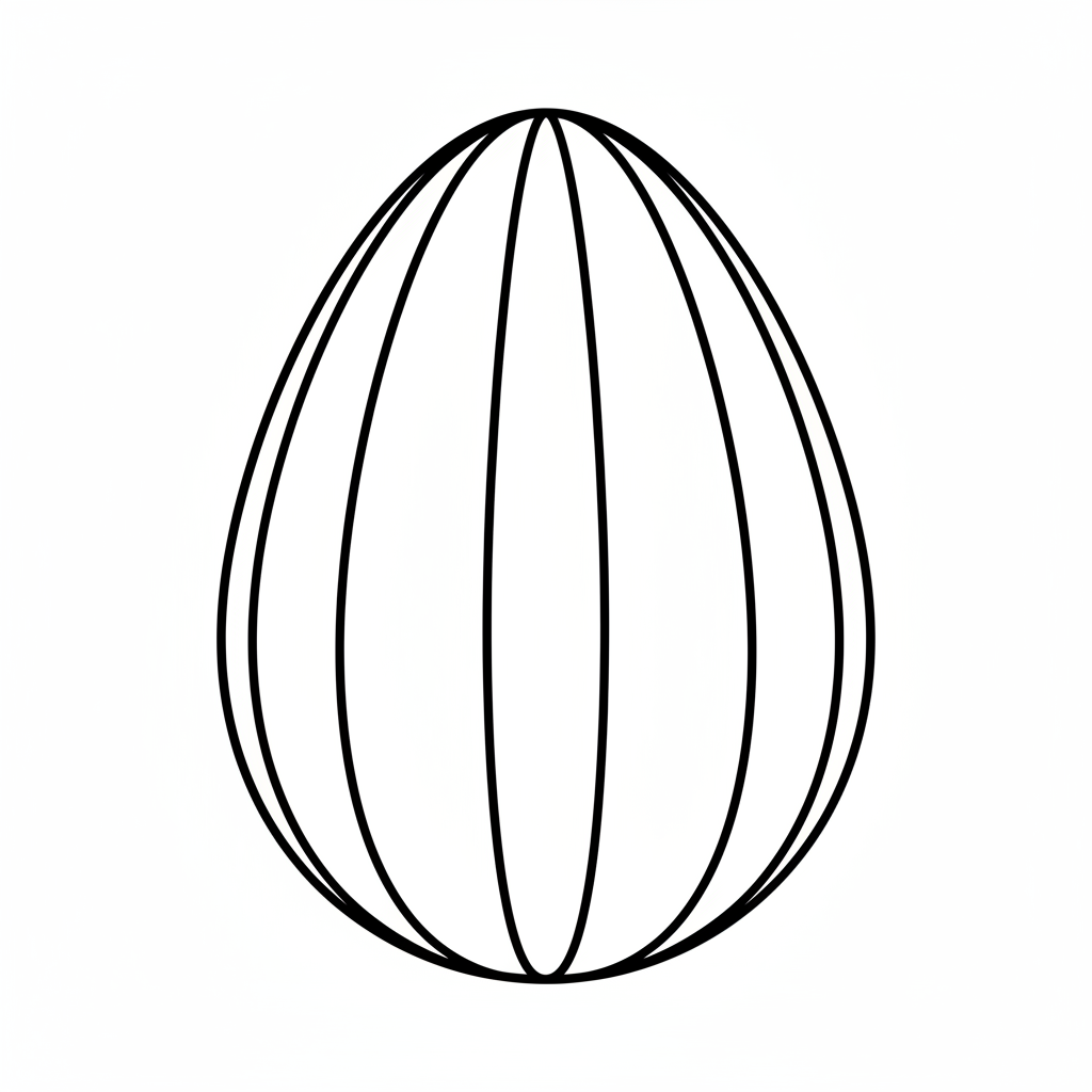 single easter egg with vertical coloring page
