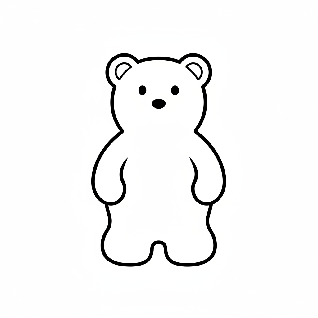 single gummy bear candy in coloring page