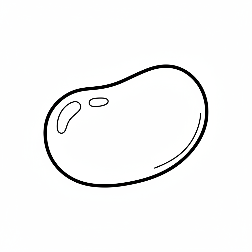 single jelly bean candy with coloring page