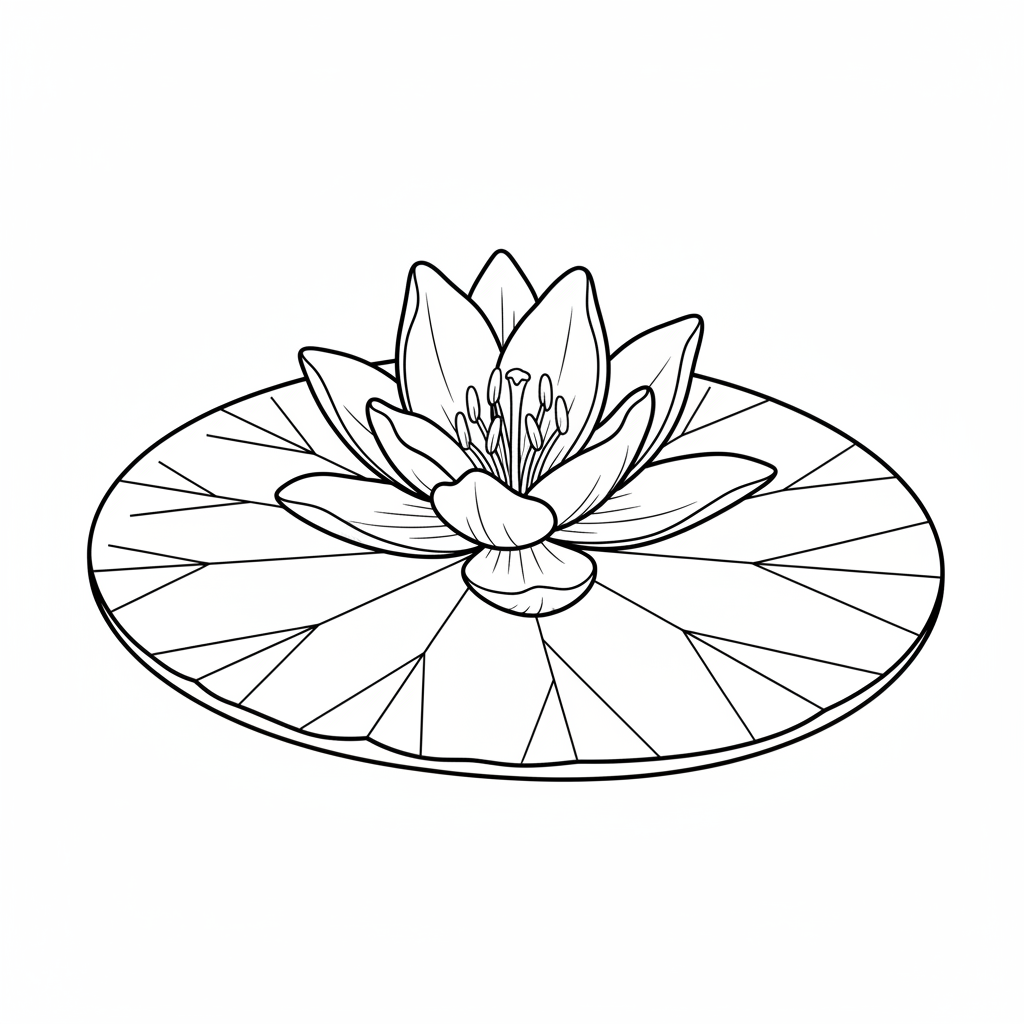 single lily flower with open coloring page