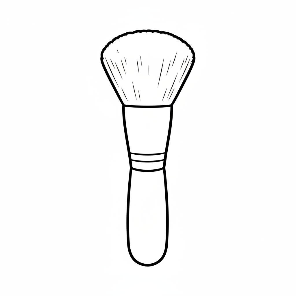 single makeup blush brush with coloring page