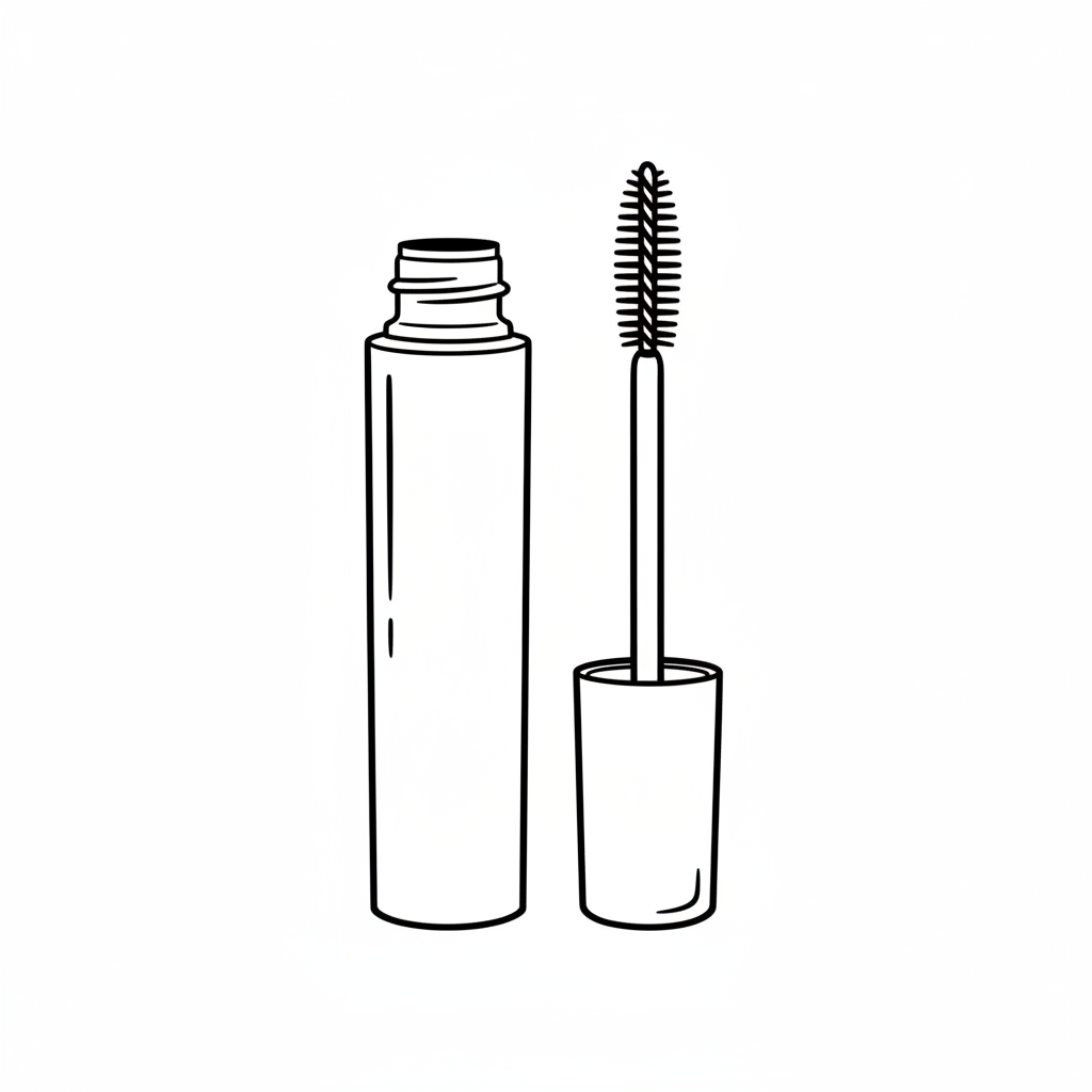 single mascara tube with its coloring page