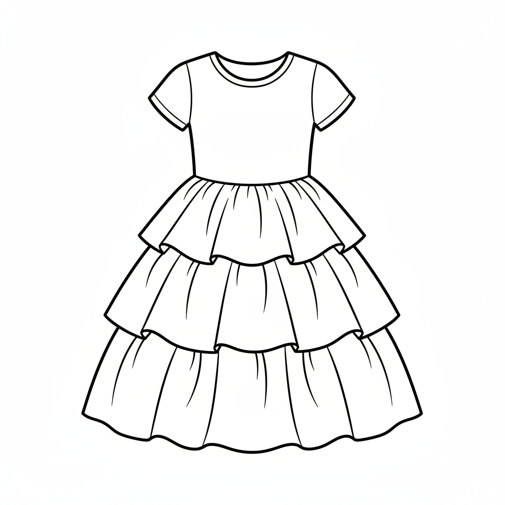 single s dress showing dress coloring page