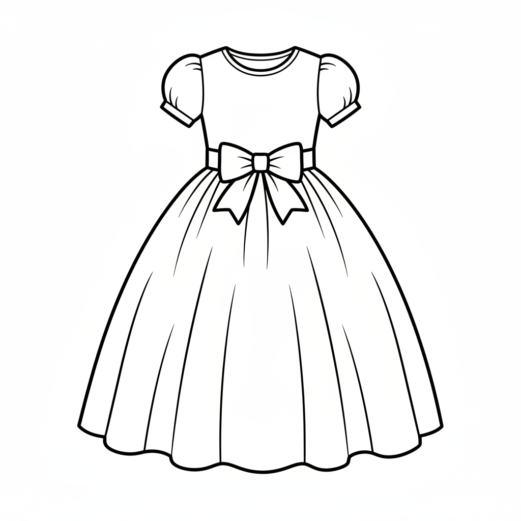 single s empire waist dress coloring page