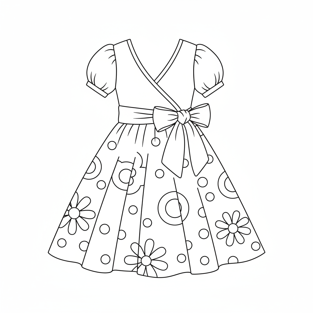 single s wrap dress dress coloring page