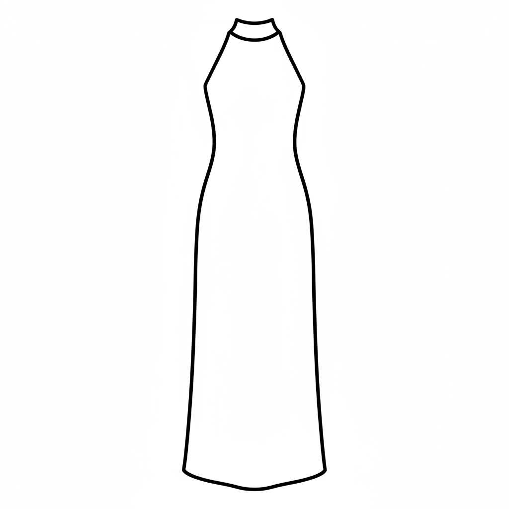 single simple sheath wedding dress coloring page
