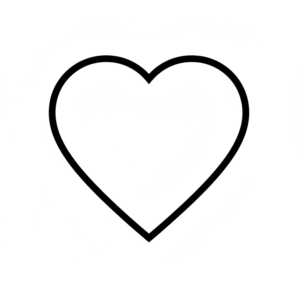single symmetrical heart shape with coloring page