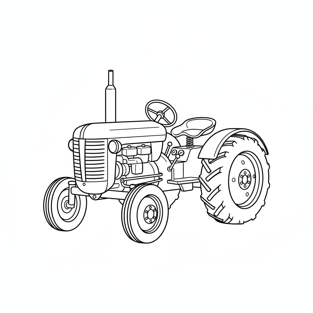tractor with open operator station coloring page