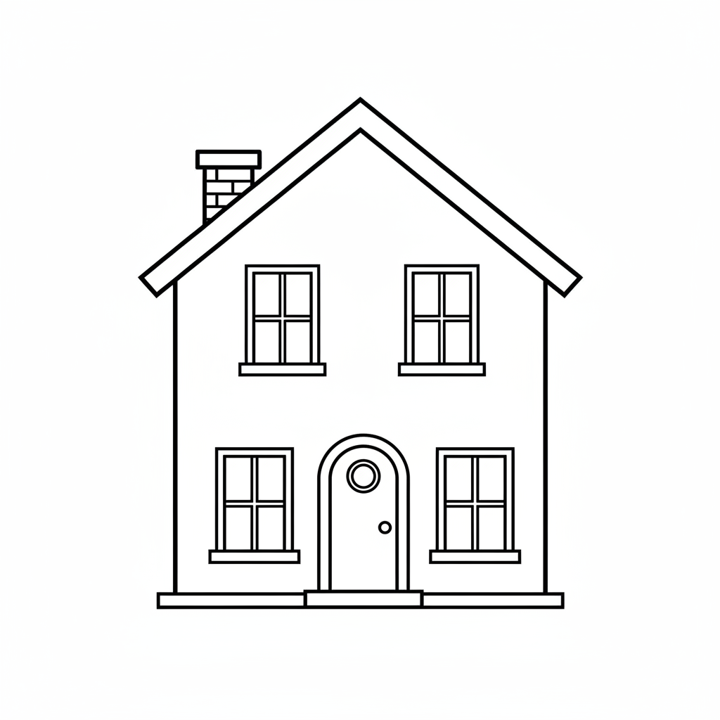two story family home with coloring page
